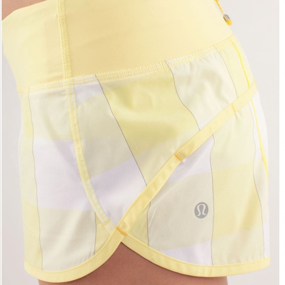 Lululemon Speed Short Gros Gingham Mellow Lemon / Mellow Lemon / Burning Yellow - Picture 6 of 14